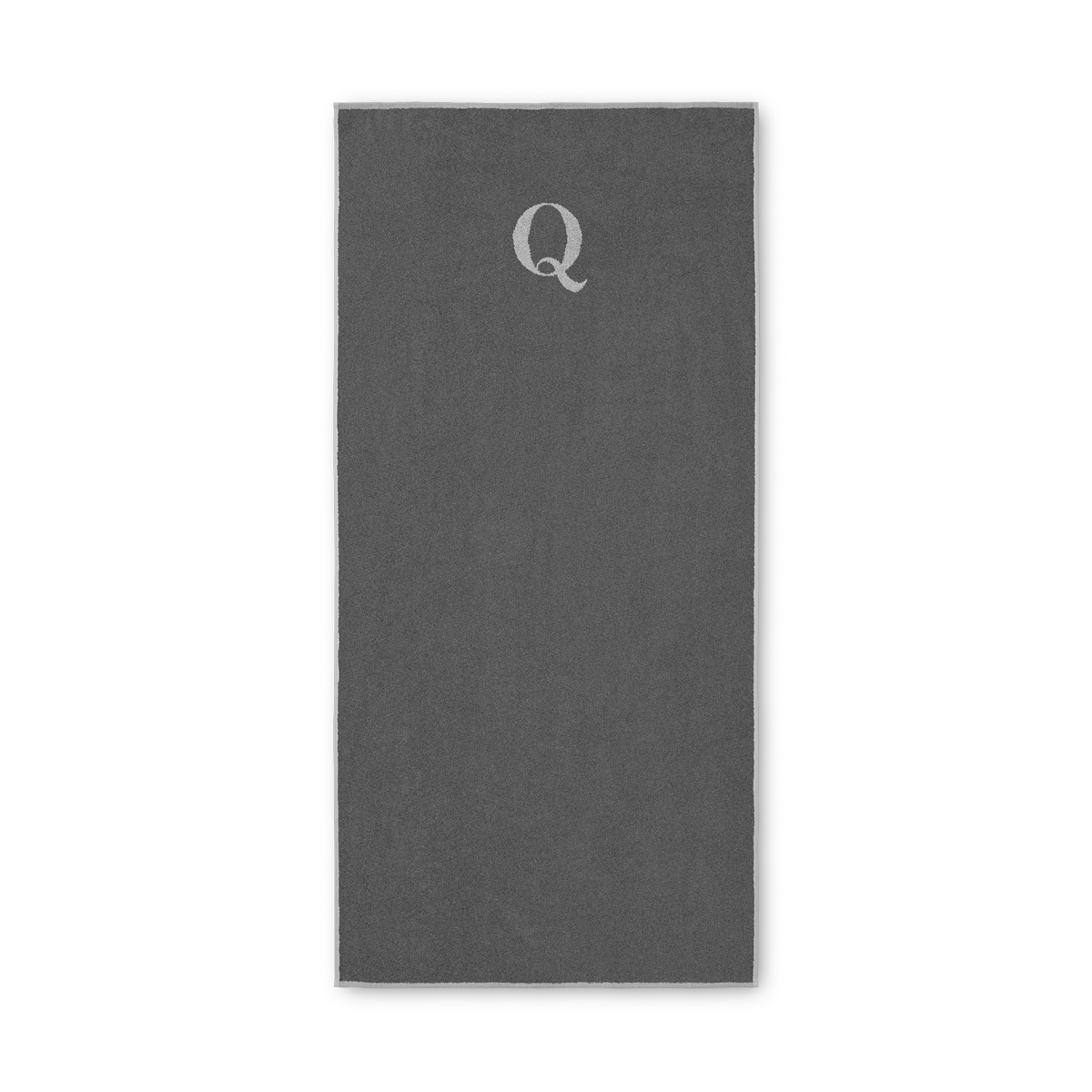 Bath towel with a Q