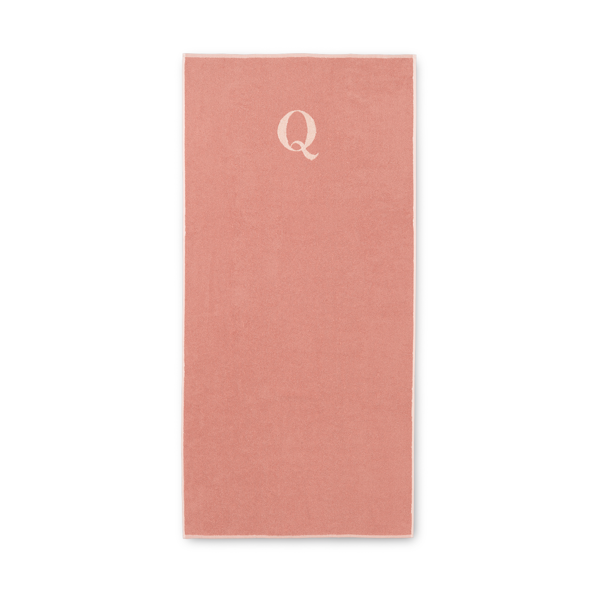 Bath towel with a Q