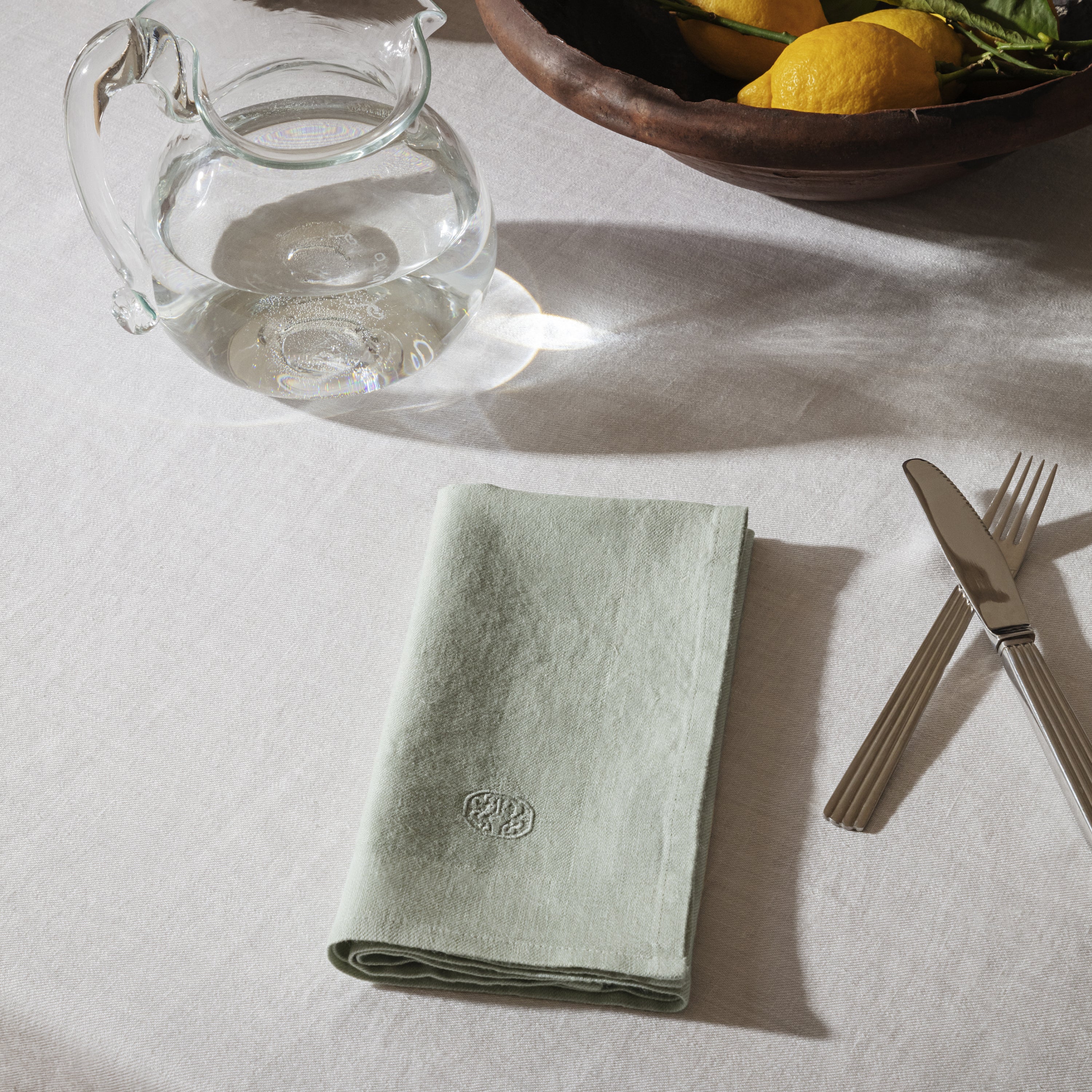 2 pcs. Linen Napkins with Embroidered Logo