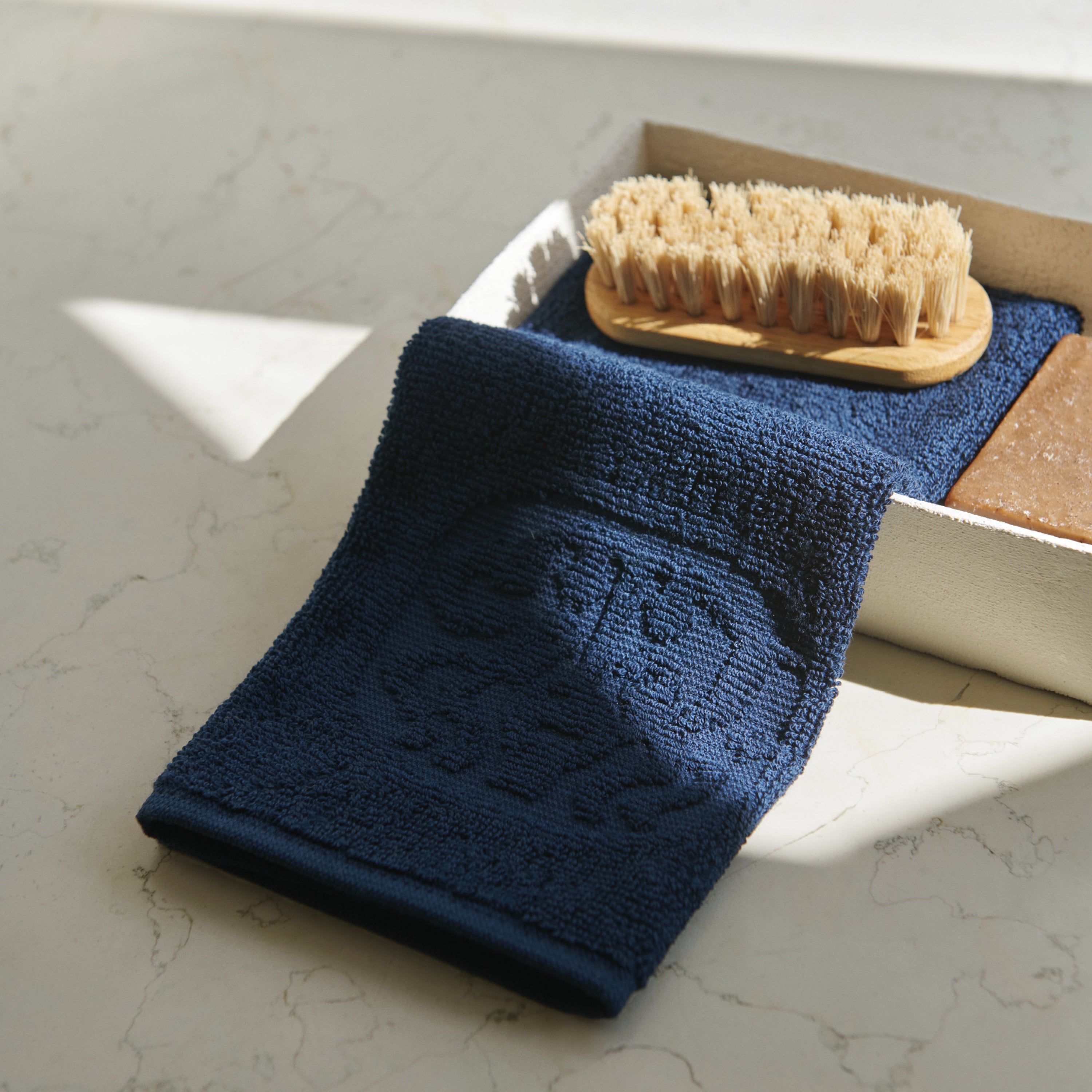 The softest dark blue wash cloths in amazing cotton terry